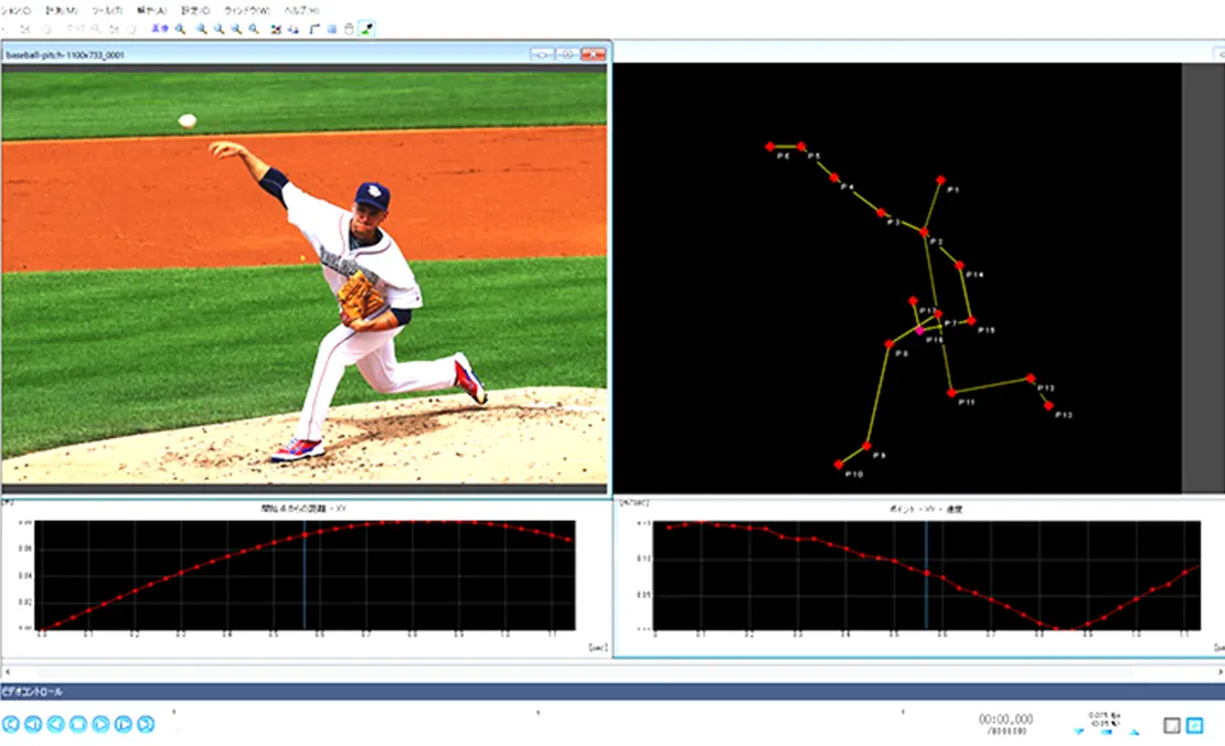 ピッチングフォームの運動解析