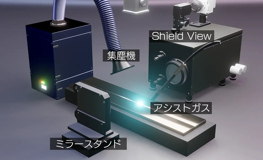 溶接中プロセス可視化システムShield_Viewのヒュームの集塵設置イメージ