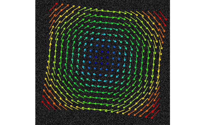 速度ベクトルを算出した画像