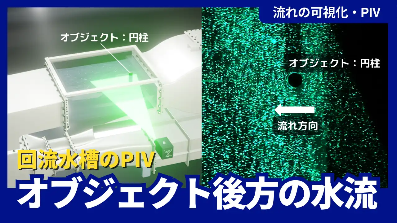 【動画公開】
「回流水槽：オブジェクト後方流れのPIV」をアップロードしました。