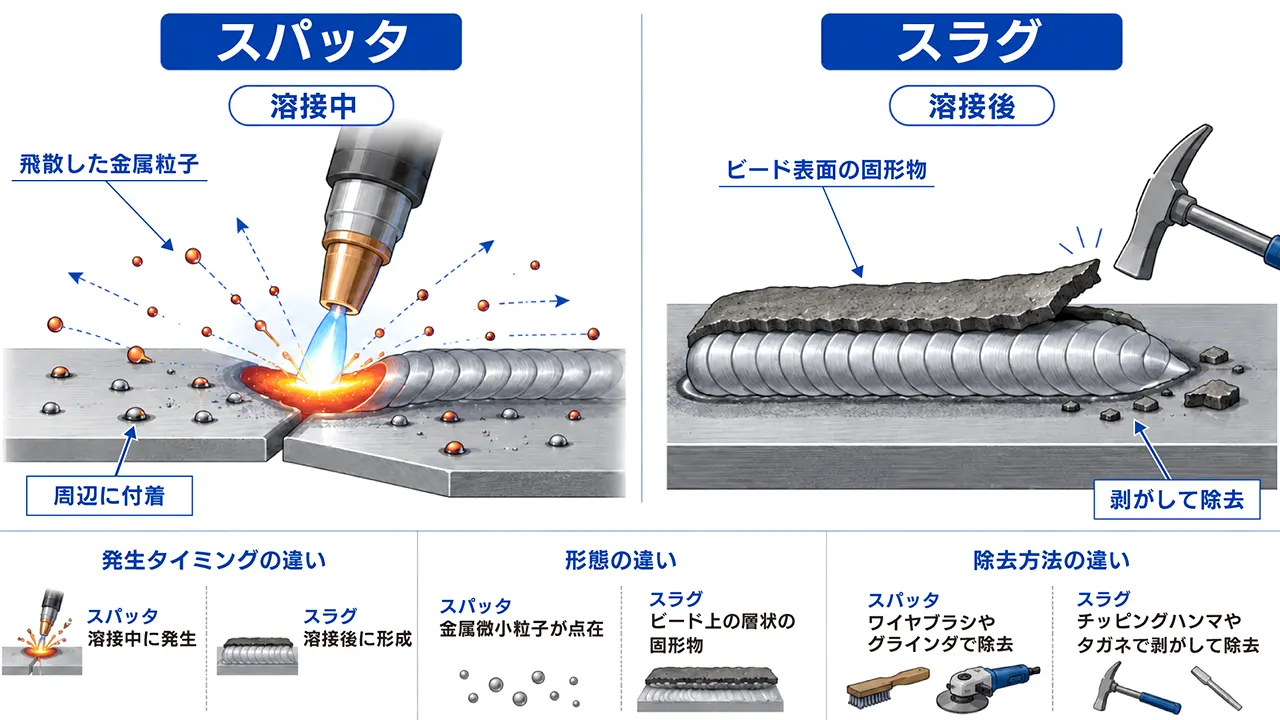 welding_spatter_溶接_スパッタスラグの違い_V01